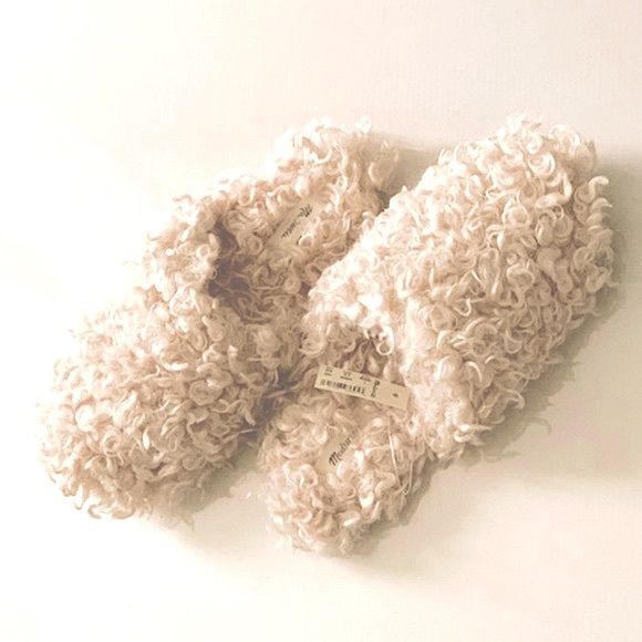 NWT Madewell Curly Sherling Faux Fur Slipper - Picture 4 of 7